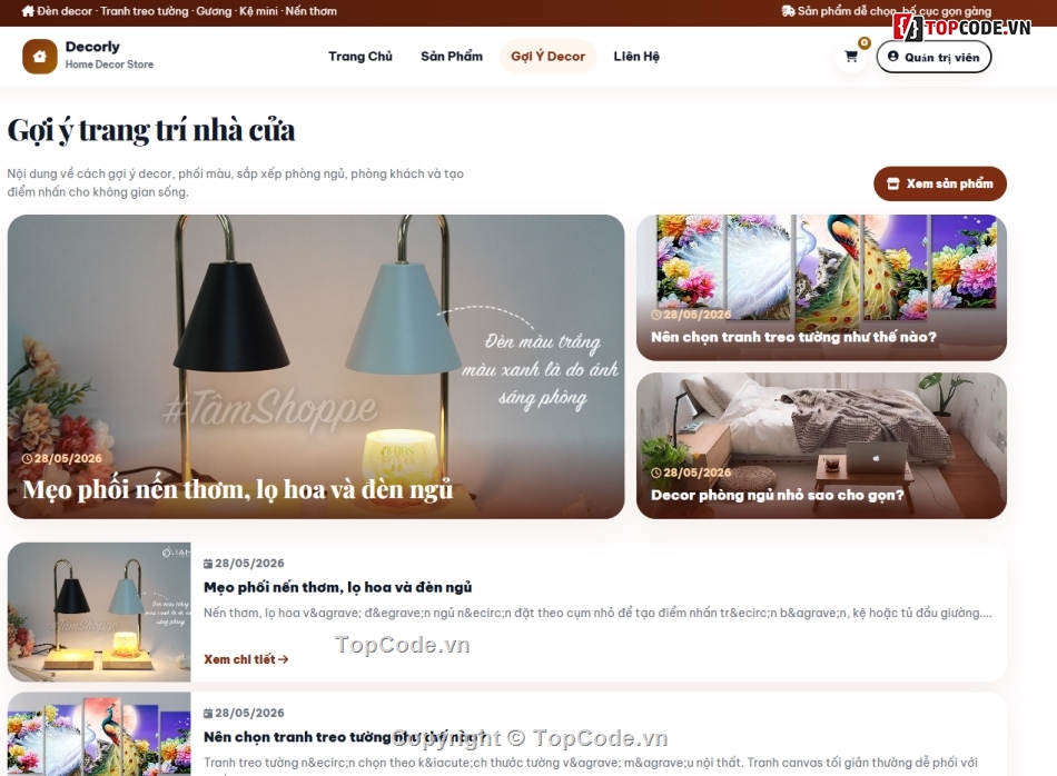 Web trang trí,bán đồ trang trí,trang trí